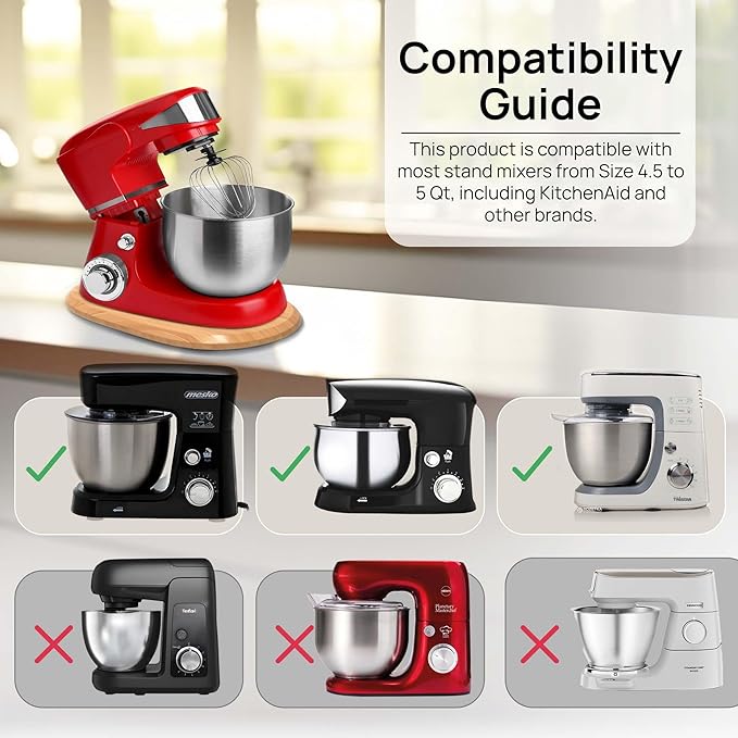 Ibyx Elegant Sliding Tray - Compatible with 4.5 Qt Kitchen Aid Mixer Slider for Counter and Other Heavy Appliances (Natural)