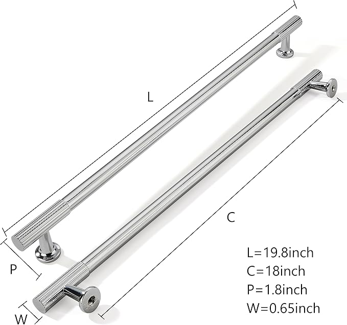 khtumeware Appliance Pull 18 Inch Hole Center 1 Pack Polished Chrome Cabinet Pulls Heavy Duty Solid Kitchen Drawer Handles Cabinet Hardware for Cupboard Drawer Handles Dresser Pulls