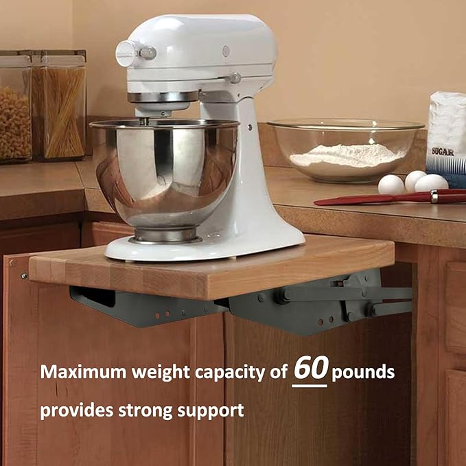 Mixer Lift for Cabinet Appliance Lift for Cabinet Without Soft-Close Spring Loaded for Cabinet Heavy-Duty for Kitchen Cabinet Appliance Lift with Locking Mechanism Mounting