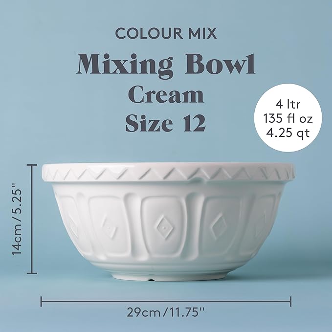 Mason Cash | Color Mix S12 Cream Mixing Bowl - 4.25 Quart