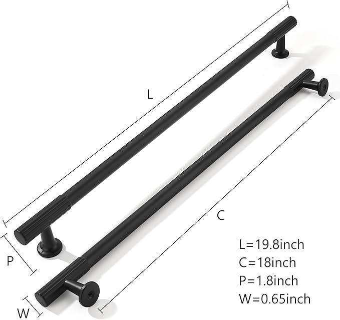 khtumeware Appliance Pull 18 Inch Hole Center 1 Pack Matte Black Cabinet Pulls Heavy Duty Solid Kitchen Drawer Handles Cabinet Hardware for Cupboard Drawer Handles Dresser Pulls