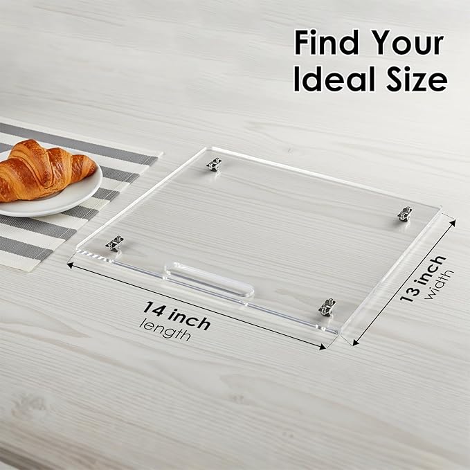 HAYVAN Acrylic Sliding Tray for Coffee Maker & Heavy Kitchen Appliances - Appliance Slider with Silent Wheels Slides Easily from Under The Cabinet - Countertop Space Save (Clear, 14” W x 13”D)