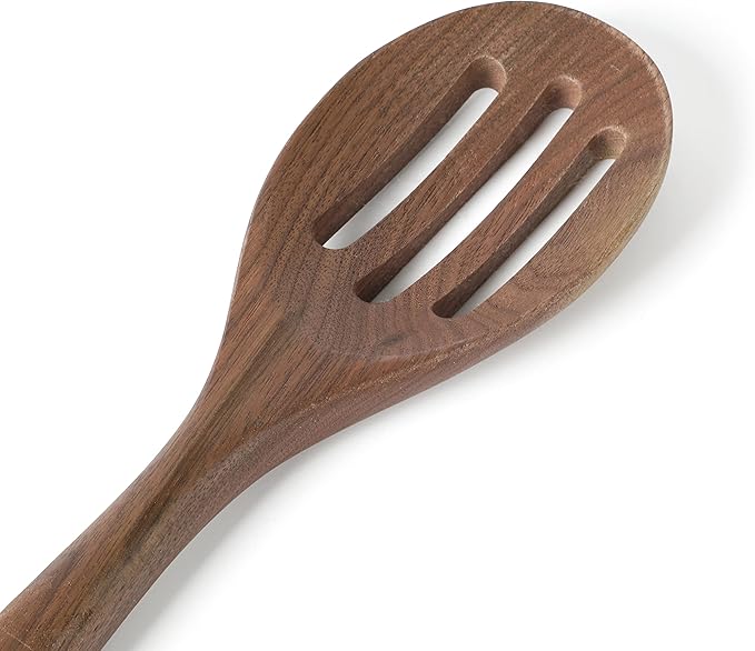 Martha Stewart Bainford 4-Piece Wooden Kitchen Utensil Set, Walnut – Cooking Spoons and Turner Tools for Nonstick Cookware, Heat Resistant, Durable Hardwood