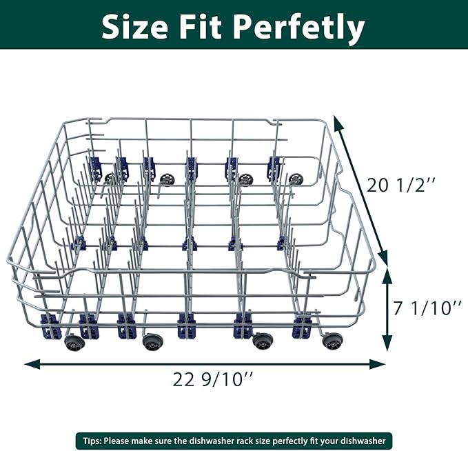 3751DD1001J Dishwasher Lower Rack Replacement Parts for LG Lower Dish Rack Drawer Dish Washer Tray Wheels Roller Holder Clips LG LDF7774ST LDF7551ST LDF5545ST Dishwasher Bottom Dishrack Assembly 1 Pcs