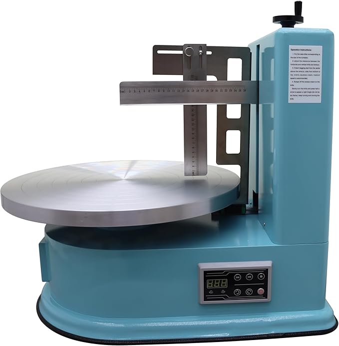 INTSUPERMAI Cake Cream Spreading Coating Smearing Machine Cake Decorating Machines Baking Tools Birthday Cake Cream Spreading Machine 110V for 4-16 inch Cake Green Color