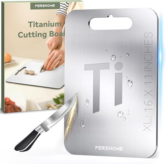 Titanium Cutting Board for Kitchen, Cutting Board Double Sided Food Grade, Chopping Boards with Handle, Dishwasher Safe, Cutting Boards For Meats, Fruits, Vegetables (16x11in)