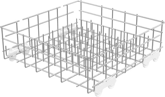 UPGRADED W10311986 W10380384 Dishwasher Lower Dishrack for Whirlpool Kenmore Dishwasher Rack Replacement Parts,304 Stainless Steel W10311986 W11158802 Whirlpool Dishwasher Rack with Wheel Bottom Rack