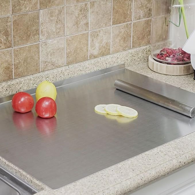 Stainless Steel Cutting Boards for The Kitchen, Suitable for Meat, Fruits, Vegetables, Bread, and Baking Large-sized Cutting Boards (90 x 58cm/35.5 x 22.8 in)