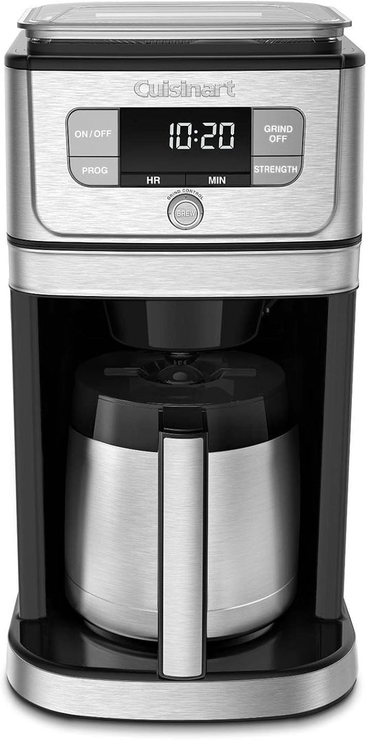 Cuisinart DGB-850 Burr Grind & Brew 10-Cup Coffeemaker with Thermal Carafe, Black/Stainless Steel, Silver
