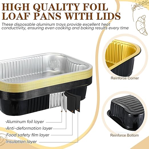 Baderke 20 Set 9x13 Heavy Duty Aluminum Pans with Lids Double Thick Aluminum Foil Baking Pan Food Container for Heating Cooking Meal Prep Storage Freezer and Takeout (Multicolor)