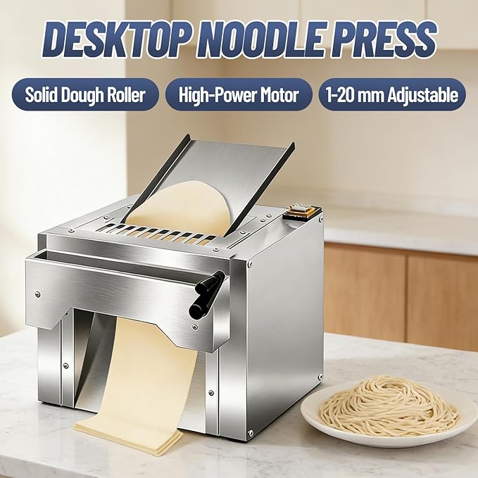 Electric Dough Roller Sheeter, Table Top Pizza Dough Press Mahcine, Commercial Press Machine,Pastry Sheeter Maker for Baking, For Making Pastries, Croissants, Pies,Cookies, Pizzas, Etc.
