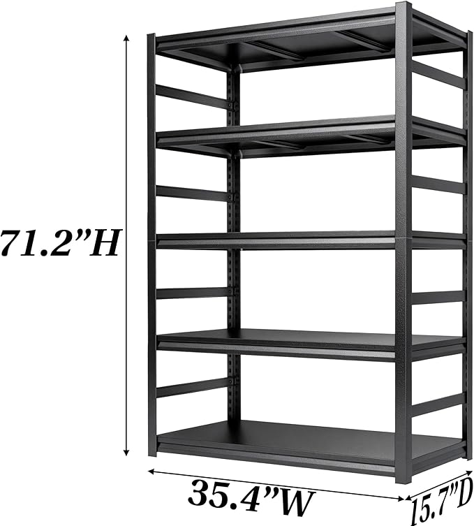 Kitchen Shelves Pantry Organizers and Storage, Adjustable Metal Shelving Unit, Kitchen Essentials Microwave Stand, Corner Shelf, Home Organization (5 Tier 35.4" W×15.7" D×71.2" H, 5)
