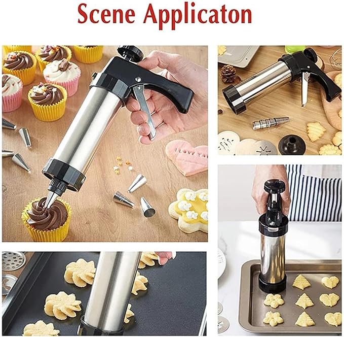 Stainless Steel Cookie Decorative Gun Biscuit Hand Pressing Machine Household DIY Baking Tools Kitchen Accessories