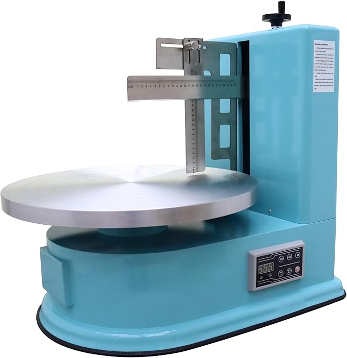 INTSUPERMAI Cake Cream Spreading Coating Smearing Machine Cake Decorating Machines Baking Tools Birthday Cake Cream Spreading Machine 110V for 4-16 inch Cake Green Color