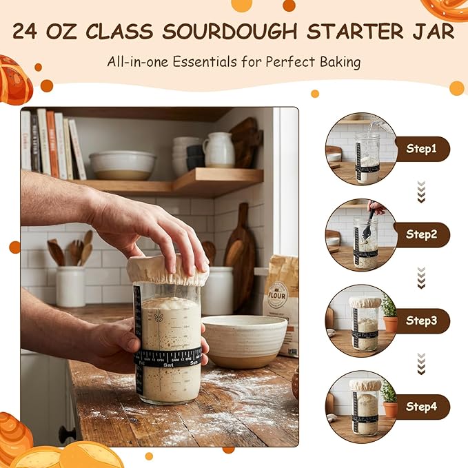 Sourdough Starter Kit Includes Round and Oval Proofing Baskets, Bread Hoops, Fermentation Jars, Dough Scrapers, Molds, and Storage Bags, A Complete Set of Bread Baking Tools (117PCS)