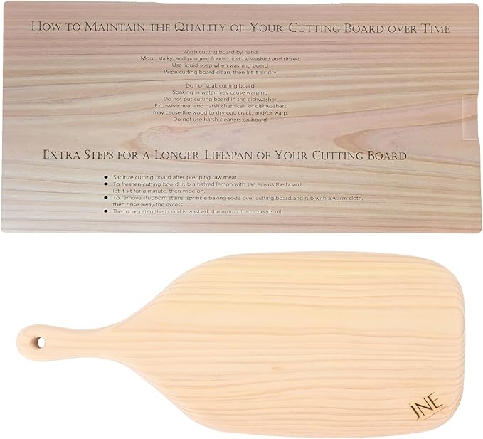 Hinoki Cypress Reversible Wood Cutting Board, 17.2" x 8" x1", Chopping Board, Bread and Cheese Board, Serving Board, Solid Single Piece, No Joint, No Glue
