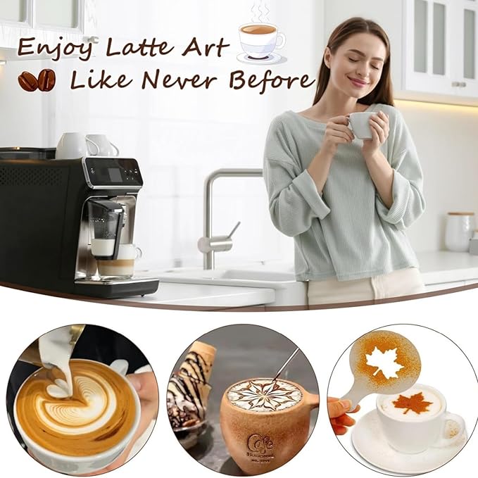 58mm Coffee Espresso Tamper Set - 25PCS Machine Accessories with Tamper, WDT Tool, Stirrer, Frothing Pitcher, Latte Art Pen, Coffee Stencils for Machine, Dosing Funnel, Sifter Sprinkler Powder