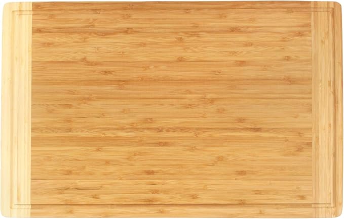 BambooMN Universal Premium Pull Out Cutting Boards - Under Counter Replacement - Designed To Fit Standard Slots - Heavy Duty Kitchen Board with Juice Groove - 20" x 14" x 0.75" - 2 Pieces