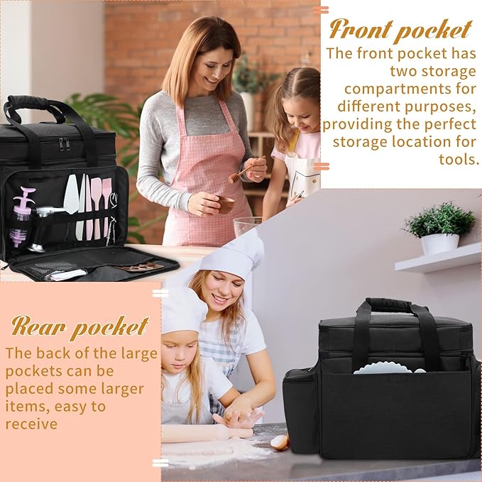Baking Supplies Storage Case,Cake Decorating Storage Baking Supplies Organization for Bakers/Pastry Chefs,Cupcake Cookie Decorating Kit Organizer for Beginners and Cake Lovers