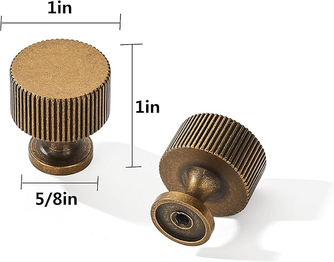khtumeware 10 Pack Antique Brass Cabinet Knobs Solid Heavy-Duty Bifold Closet Door Knobs Cabinet Hardware for cabinets Dressers Pull for Bathroom Kitchens Knobs