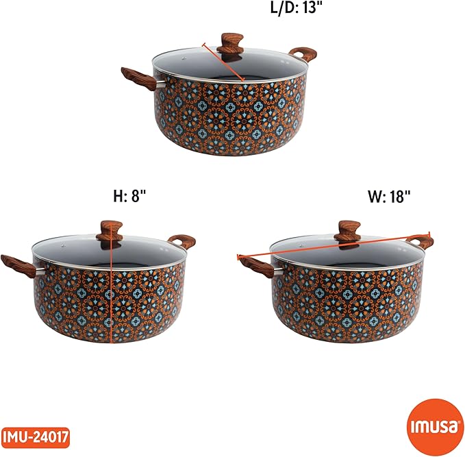 IMUSA 12.7Qt Talavera Dutch Oven w/B