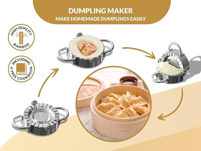 Bamboo Steamer 11-inch 2 Tier Dumpling Steamer Basket with Lid & 4 Chopsticks, Reusable Silicone Liners,Ring Adapter, Bun, Dim Sum, Rice Potsticker Steaming Chinese Asian Food & Vegetables, Fish, Meat.