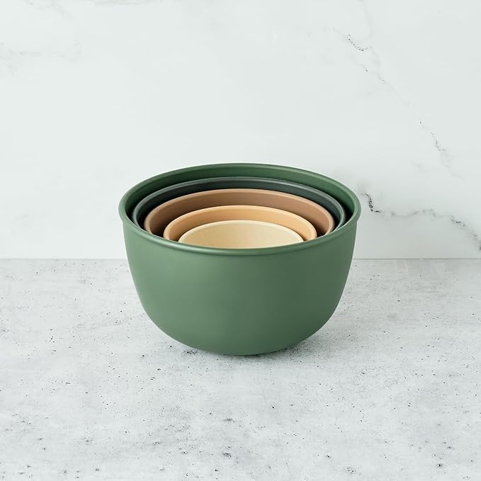 Bamboozle Astrik Mega Baking Bundle| 5 Piece Mixing Bowl Set | Measuring Cups and Spoons | Silicone Lid Set | Cooking and Meal Prep | Dishwasher Safe | Microwave Safe | Alpine Forest