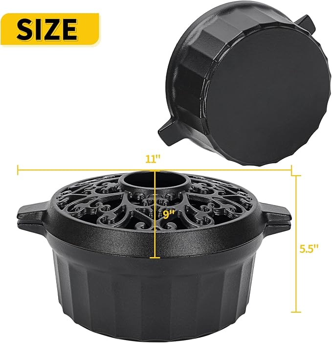 1MORE Wood Stove Steamer- Wood Stove Humidifier Cast Iron with Porcelain Enamel Coating, Fireplace Steamer Pot, Rust Resistant, Home Indoor Decorative, 2.5 Quart Capacity,Black