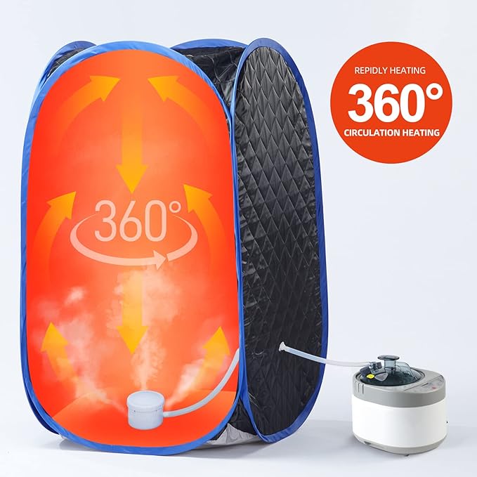 Smartmak Sauna Steamer, Portable 4L Upgraded 1500W Steam Pot Generator with Remote Control, Spa Machine with 99 Minutes Timer Display, Herbal Box for Body Detox, 110V US Plug
