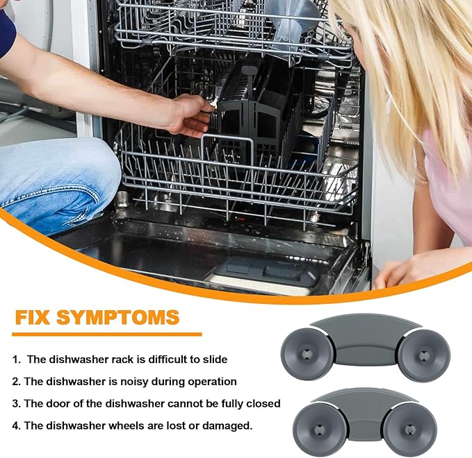 Upgraded WD35X21041 WD12X10277 Dishwasher Wheels Lower Rack Replacement Parts for GE Dishwasher Roller Wheels Bottom Rack GE Profile Triton XL Dishrack Parts Lower Roller Axle 4 Kits