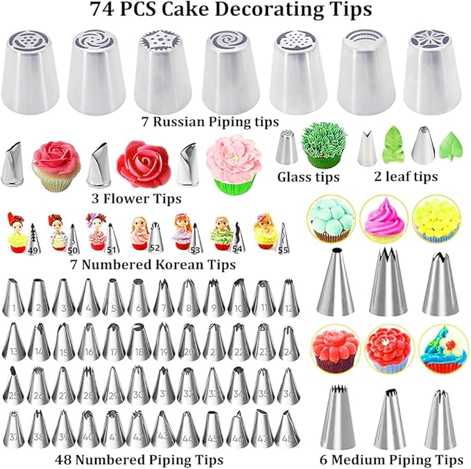 Gawren-H&E 678pcs Cake Decorating Kit,Cake Baking Suppplies with Decorating Tools,Cake Carrier,Springform Pans,Piping Bags and Tips Set,Turntable,Cake Decorating Supplies for Beginners/Professional