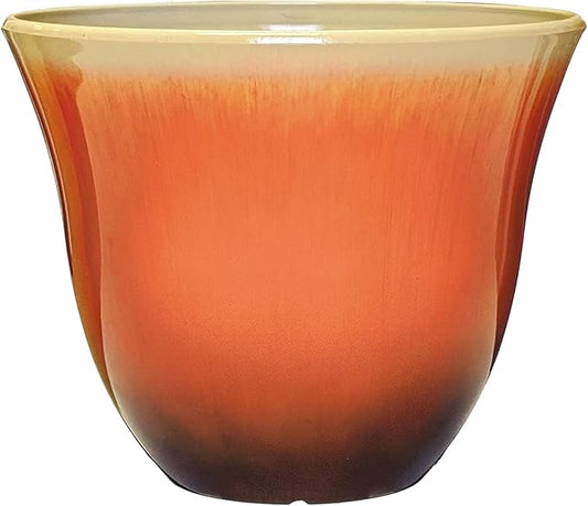 Classic Home and Garden Honeysuckle Resin Planters - Lightweight Indoor & Outdoor Plant Pots - UV-Resistant Plastic Flower Pots - Pot Planters for Flowers & Herbs (15" Tequila Sunrise)