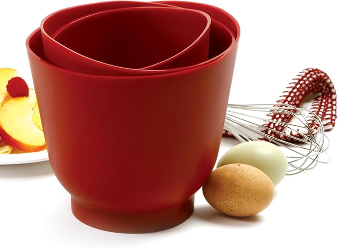 Norpro Silicone Bowl Set 3 Piece Red 1019R