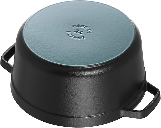 STAUB Cast Iron Round Cocotte, Dutch Oven, 13.25-quart, serves 12+, Made in France, Matte Black