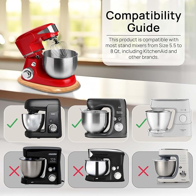 Ibyx Elegant Sliding Tray - Compatible with 5.5 Qt Kitchen Aid Mixer Slider for Counter and Other Heavy Appliances (Natural)