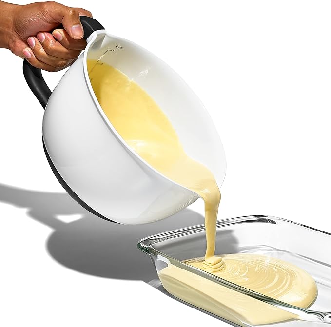 OXO Good Grips 4Qt BPA Free Plastic Batter Mixing Bow with Lid, White (Pack of 4)