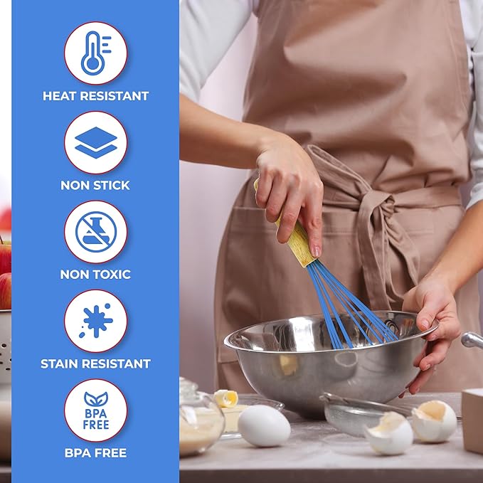 Kaluns 50 PCS Silicone Kitchen Utensils Set Complete Kitchen Set - 800°F Heat Resistant Non-Stick Premium Cooking Utensils W Wooden Handles - Can Opener, Masher, Turner, Silicone Spatula Set