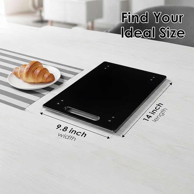 HAYVAN Acrylic Sliding Tray for Coffee Maker & Heavy Kitchen Appliances - Appliance Slider with Silent Wheels Slides Easily from Under The Cabinet - Easy to Clean (Black, 9.8” W x 14”D)
