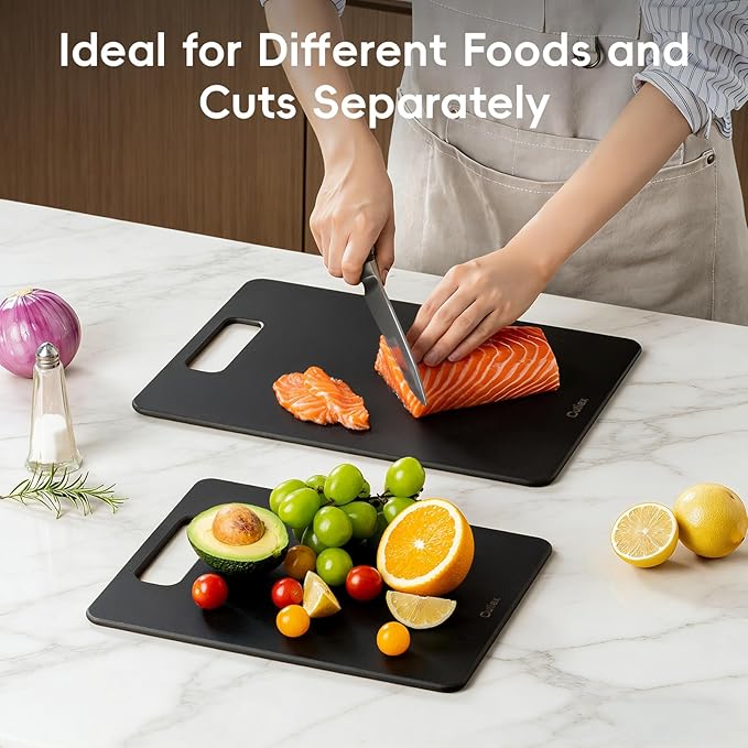 Wood Fiber Cutting Board Set of 2, Composite Cutting Board for Kitchen, Dishwasher Safe, Non-Toxic, BPA Free, Non-Slip, High Density Chopping Board for Meat Vegetables Fruits