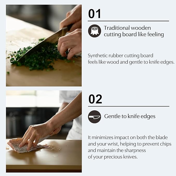 Asahi Cookin Cut Rubber Cutting Board, NE05102, Home Use, Made in Japan L 15.7 x 9.1 x 0.5 inches (40cm x 23cm x 1.3cm)