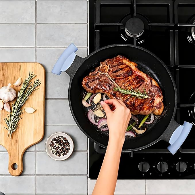 6-Quart Steamer Pot for Cooking, Steam Pots with Basket, Nonstick Stock Pot with Vegetable Steamer, Non Stick Soup Pot with Lid, Stay-Cool Handles, Induction Compatible, PFOA PFOS Free, Blue