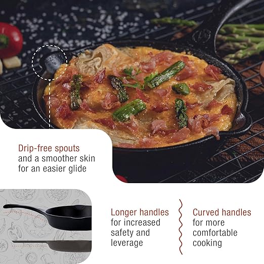Victoria 6.5-Inch Cast Iron Skillet, Pre-Seasoned Cast-Iron Frying Pan with Long Handle, Made in Colombia