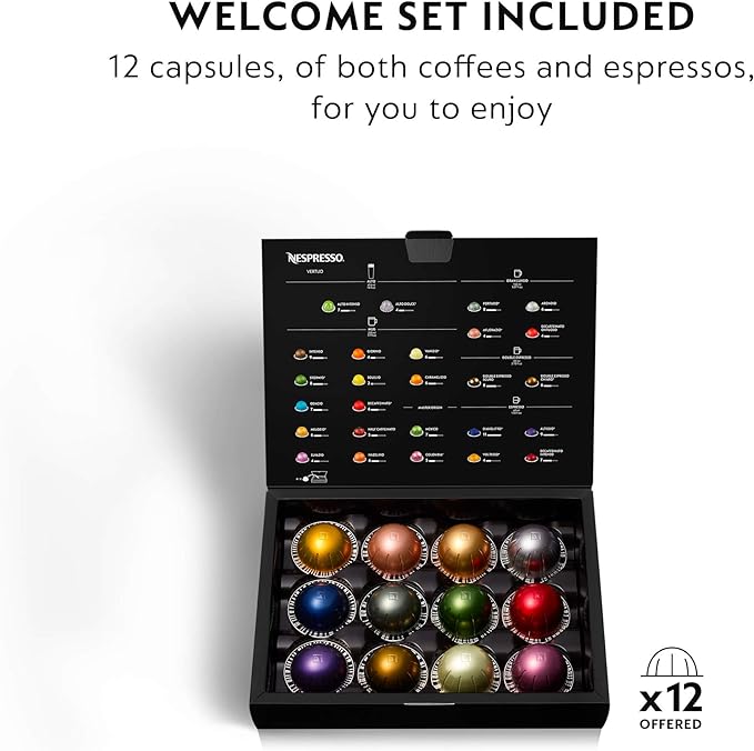 Nespresso Vertuo Plus Deluxe Coffee and Espresso Maker by De'Longhi, Titan with Aeroccino Milk Frother, 110 Volts