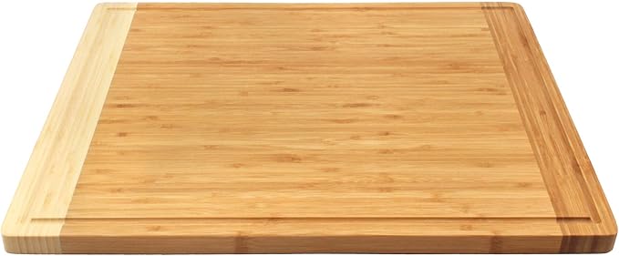 BambooMN Universal Premium Pull Out Cutting Boards - Under Counter Replacement - Designed To Fit Standard Slots - Heavy Duty Kitchen Board with Juice Groove - 22" x 20" x 0.75" - 1 Piece