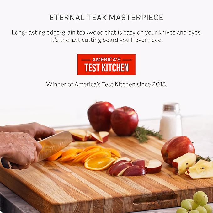 Teakhaus Cutting Board - Large (L) Wood Cutting Board with Juice Groove - Holiday Gift Ideas for Men and Women - Gift-Ready, Reversible, Edge Grain Wood, Knife Friendly - FSC Certified