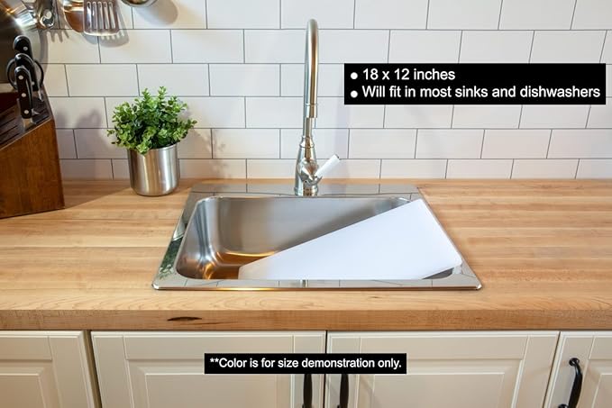 Thirteen Chefs Plastic Cutting Board - 18 x 12 x 0.5 Inch, Professional Grade HDPE, NSF Approved, Large Size and Dishwasher Safe