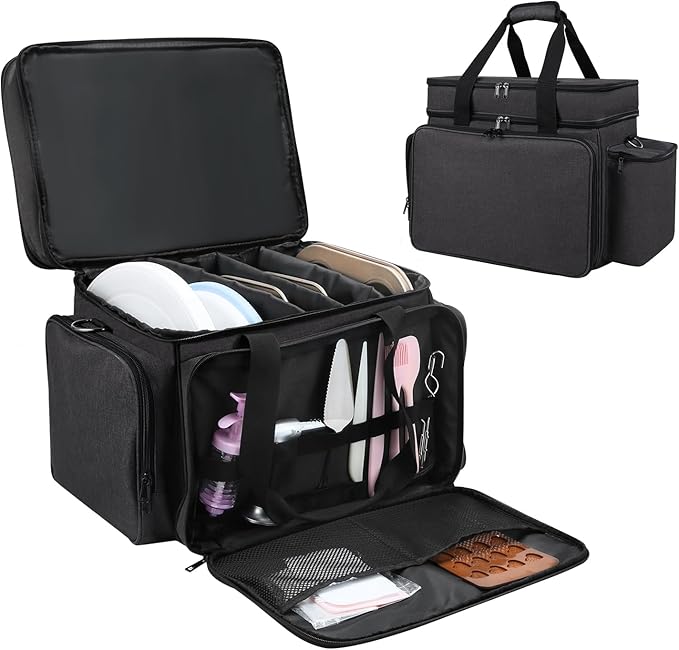 Baking Supplies Storage Case,Cake Decorating Storage Baking Supplies Organization for Bakers/Pastry Chefs,Cupcake Cookie Decorating Kit Organizer for Beginners and Cake Lovers