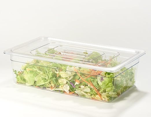 CURTA 6 Pack NSF Food Pan Cover, Full Size Clear Polycarbonate Lid with Handle for Commercial Food Pan, Dishwasher & Freezer Safe Plastic Clear