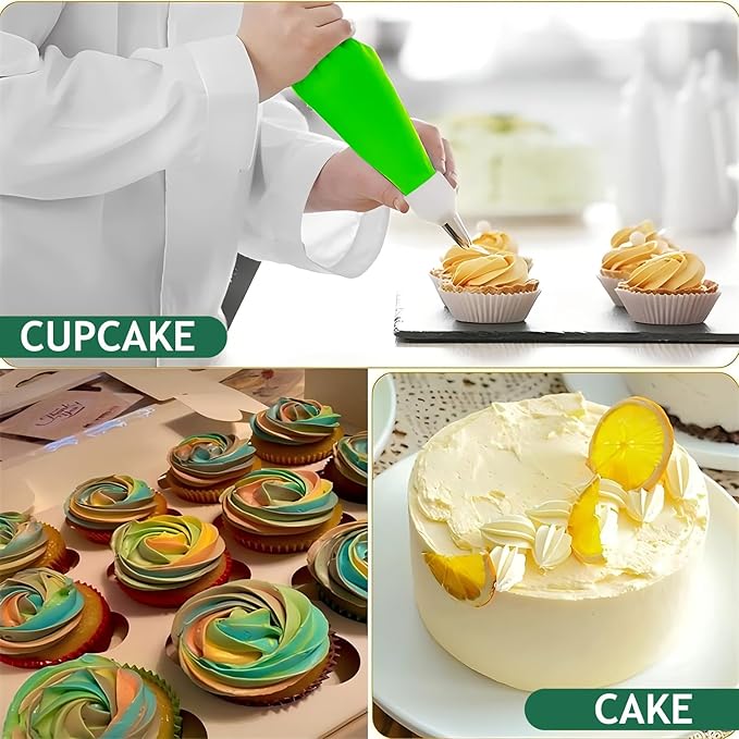 Cake Decorating Tools Supplies Kit - 274 Pieces Baking Supplies with Storage Box for Beginners - Icing Bag and Tip Set for Cupcake and Cake Icing Fondant Decorations Mint Green cake decorating kit