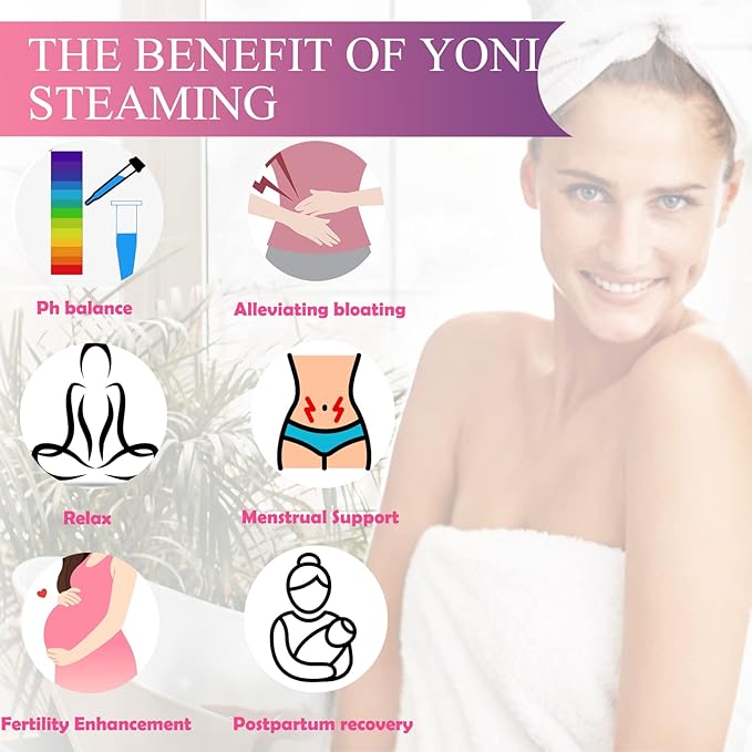 Yoni Steam Kit, Steaming Seat Yoni Steam Pot with Remote Control and Steaming Herbs(20 Bags),100 PCS Disposable Seat Covers, Update Electric V Steam at Home Kit for Women Health